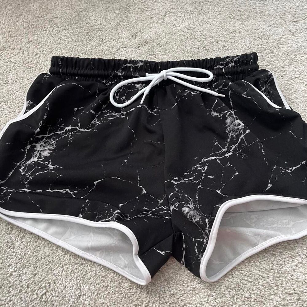 Women's Black and Grey Shorts
